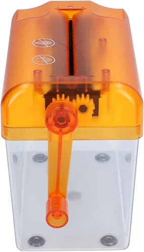 Vista 7 de Papel de mano manual, papel de manivela, capacidad de 1 litro de corte recto, mini herramienta de corte de papel de documentos manuales (naranja)