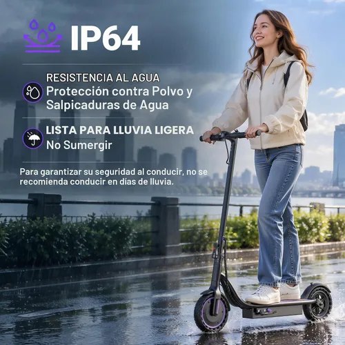 Vista 8 de Scooter eléctrico, scooter E de largo alcance de 21-35 mi para adultos Blakc-Púrpura