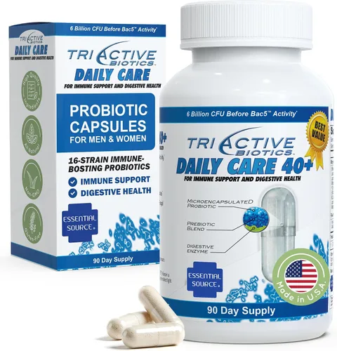 Vista 8 de Essential Source TriActive Biotics Cuidado intestinal digestivo diario, 30 cápsulas Probiotics For Women And Men, 6 Billion CFU Prebiotic Blend