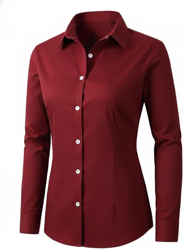 Vista 6 de Beninos Camisas de vestir para mujer, manga larga, con botones, ropa de trabajo