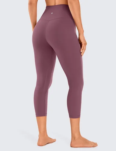 Vista 2 de CRZ YOGA Womens Brushed Naked Feeling Workout Capri Leggings 21"- High Waisted Gym Compression Tummy Control