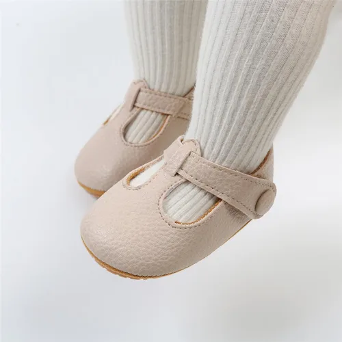 Vista 2 de COSANKIM Zapatos Mary Jane para bebé y niña, suela suave, con lazo, princesa, boda, antideslizantes, para bebé, para primera caminata, zapatos