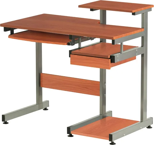 Vista 8 de Techni MOBILI - Escritorio para computadora multifunción. RTA-2706, Madera/Metal, Woodgrain Compact workstation, home office computer desk, CPU