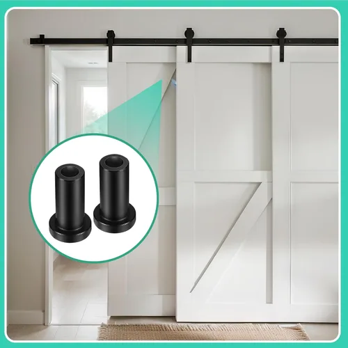 Vista 5 de Zonon Juego de 10 espaciadores de puerta de granero de 2 pulgadas, kit de espaciadores de pared con tornillos, pernos de retención, anclaje de pared