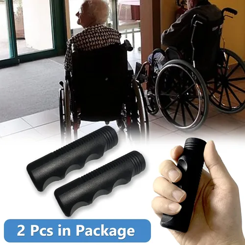 Vista 5 de Reemplazo de empuñaduras para silla de ruedas, diámetro interior de 7/8 pulgadas, juego de 2 (negro)