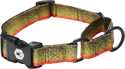 Vista 36 de Wolfgang - Collar de perro Martingala resistente con hebilla de nailon de liberación rápida para caminar y entrenar, estampado BrookTrout, grande