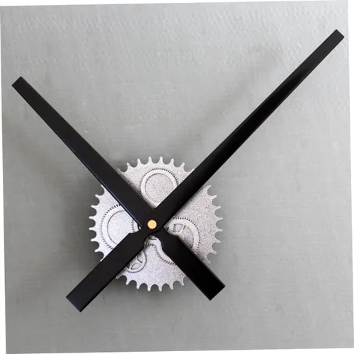 Vista 4 de Retro Industrial Gear Wall Clock Large Pointer Decorative Hanging Clock for Bedroom Kitchen Easy to Install Silver Finish Battery Not Included