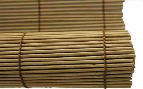 Vista 4 de Seta Direct, Persiana enrollable de bambú natural, 36 pulgadas de ancho por 96 pulgadas de largo (marrón claro)