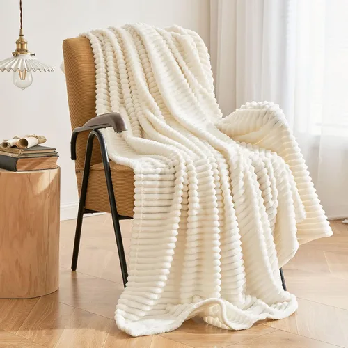 Vista 8 de MIULEE Manta de forro polar, duradera, afelpada, extra suave, cálida, acogedora, manta de franela a rayas rojas burdeos para sofá, cama, 30 x 40