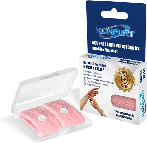 Vista 28 de Hionfurt Bandas de mareo por movimiento, pulsera antináuseas para adultos y niños, alivio de náuseas matutinas para mujeres embarazadas, alivio