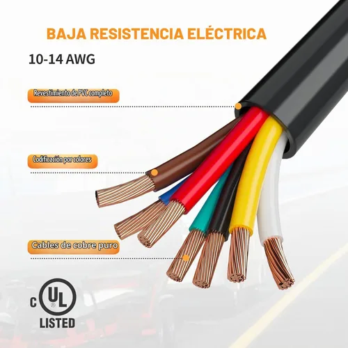 Vista 5 de MECMO - Arnés de cableado de remolque de 7 pines de 4 pies de reemplazo para RV con hoja de remolque de 7 vías resistente con conector de extremo