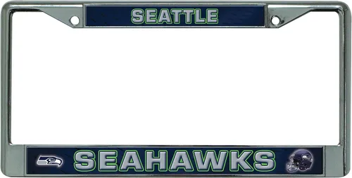 Vista 17 de Rico Industries NFL Fan Shop - Marco de matrícula cromado estándar Color del