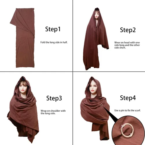 Vista 31 de Bufanda con capucha estilo pícaro, capa medieval, renacentista, para hombre, calentador de cuello con capucha, accesorios Cyberpunk