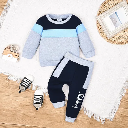Vista 2 de CETEPY Ropa de bebé niño pequeño sudadera patchwork otoño invierno camisa de manga larga pantalones conjuntos de ropa 3-24 meses