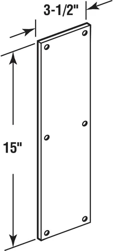 Vista 2 de Prime-Line J 4720 - Placa de empuje para puerta, 3-1/2 x 15 pulgadas, acero inoxidable (paquete individual)