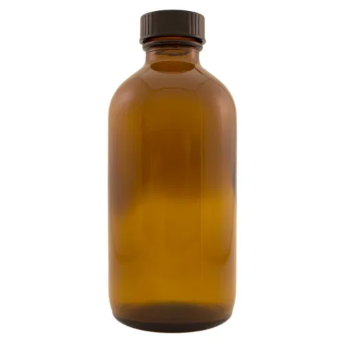 Vista 5 de Botella de vidrio ámbar de 2 fl oz con tapa de cono fenólico (individual)