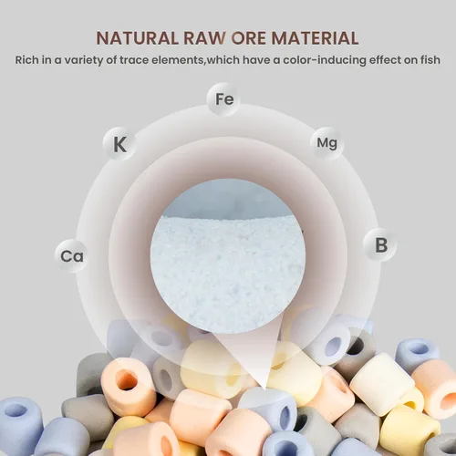 Vista 2 de UPETTOOLS Medios de filtro de acuario, bolas de anillo de cerámica biológica 5 en 1 para filtro de acuario, medios de filtro porosos