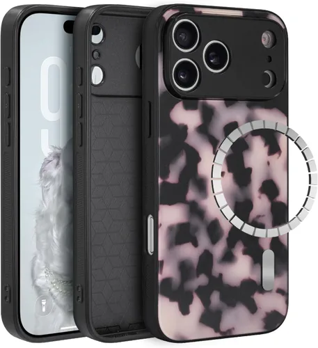 Vista 27 de Funda para iPhone 17 Pro, cubierta delgada de TPU con diseño de caparazón de tortuga ligera para mujeres, soporte para teléfono con protección Carey