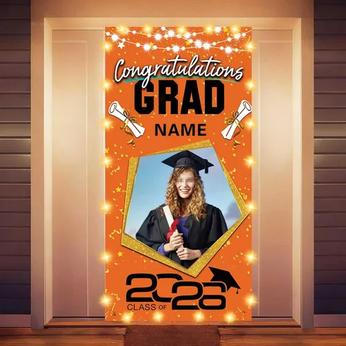 Vista 24 de Decoraciones personalizadas para fiestas de graduación 2026 – Cartel de felicitación de graduación grande – Cartel de fondo de graduación
