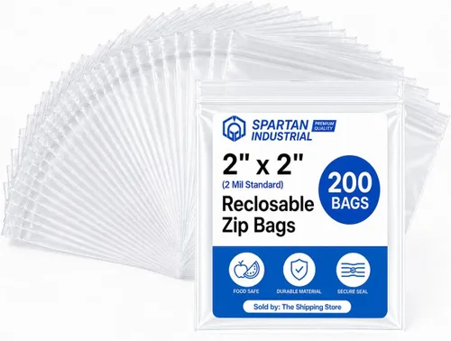 Vista 11 de Spartan Industrial - Paquete de 200 bolsas de plástico con zíper, reutilizables, tamaño chico, de 2 Mil de grosor