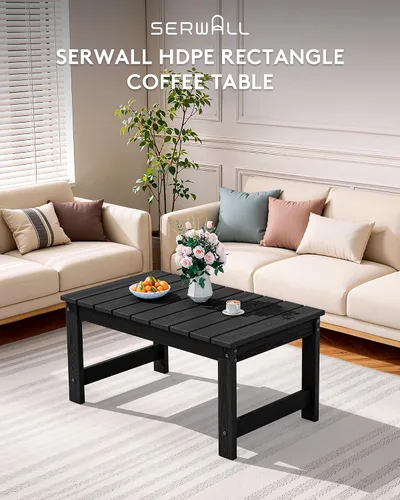 Vista 10 de SERWALL HDPE - Mesa auxiliar para exteriores con agujero para paraguas, color negro