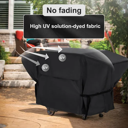 Vista 4 de NettyPro Cubierta de plancha para parrilla Blackstone de 28 pulgadas, impermeable, resistente a los rayos UV, 2 quemadores, cubierta de parrilla