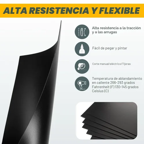 Vista 3 de Paquete de 6 hojas de plástico negro de 8 x 12 x 0.04 pulgadas, hojas de plástico flexibles de alta resistencia, panel de plástico negro