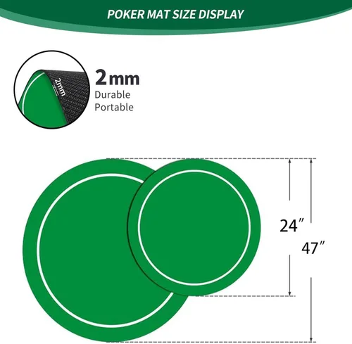 Vista 2 de Estera de póquer, Estera de póquer profesional portátil con diseño de mesa de póquer portátil, Estera de diseño de juego de jugadores, Estera