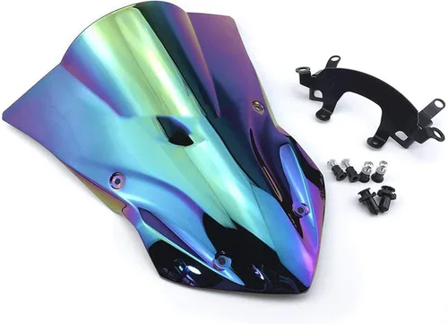 Vista 2 de GLoyer Motorcycle Windshield WindScreen Windshield Compatible with Kawasaki Z900 Z 900 2017 2018 2019 Motorcycle Wind Deflector (Color : Black)