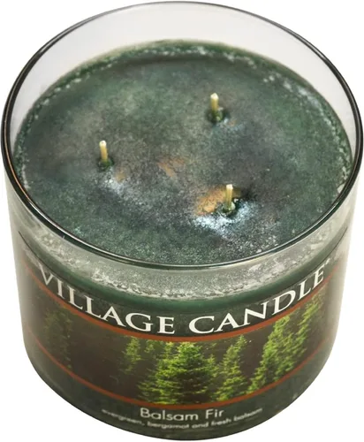 Vista 3 de Village Candle - Vela perfumada de abeto balsámico en tazón de vidrio, 17 oz, Mediana, Verde