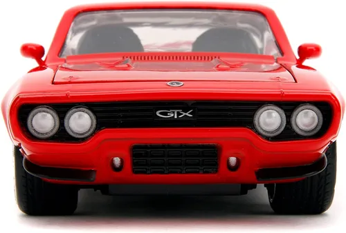 Vista 3 de Jada Big Time Muscle 1:24 1972 Plymouth GTX, auto fundido a presión, juguetes para niños y adultos (rojo)