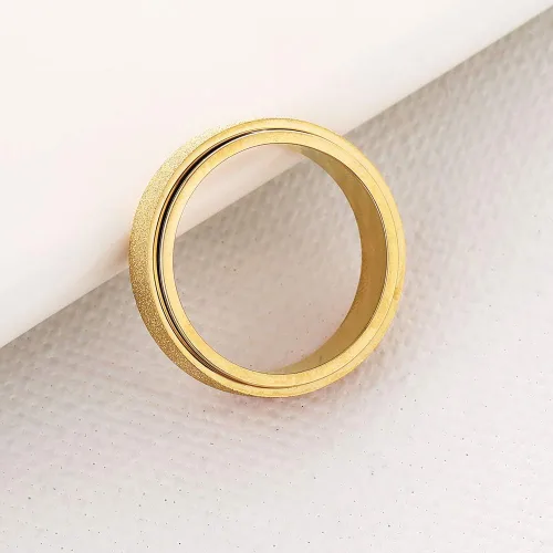 Vista 6 de Anillo antiestrés de titanio, de acero inoxidable para la ansiedad, tamaño 6-12, ancho 6 mm, 5 colores, para mujeres y hombres oro rosa, arco iris