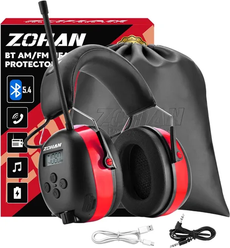 Vista 13 de ZOHAN AM/FM Radio Headphone with Digital Display,Ear Protection Noise Reduction Earmuffs,Comfortable Hearing Protector