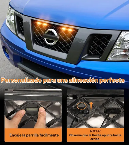 Vista 5 de Luces LED para parrilla para Nissan Frontier 2009-2021, 4 unidades, ámbar