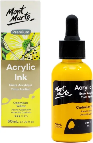 Vista 11 de Mont Marte Tinta acrílica premium de 6 piezas x 20 ml (0,7 fl.oz. EE.UU.), tintas acrílicas para artistas, colores esenciales, ideal para aerógrafo