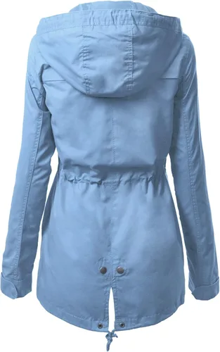 Vista 6 de Design by Olivia - Chaqueta militar impermeable con capucha para mujer