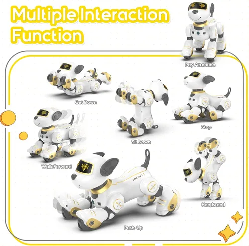 Vista 2 de SONOMO Juguete de Perro Robot con Control Remoto para Niños, Cachorro Robótico Programable, Juguete de Perro Robot Inteligente Interactivo