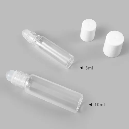 Vista 5 de 12 botellas enrollables de vidrio transparente, botellas vacías recargables de aceite esencial, botellas enrollables, contenedor de almacenamiento
