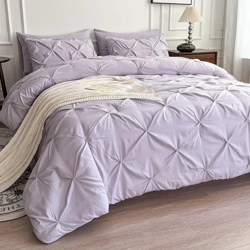 Vista 13 de Maple&Stone Juego de edredón tamaño Queen color beige, 7 piezas en una bolsa, juegos de ropa de cama con edredón, sábanas, fundas de almohada