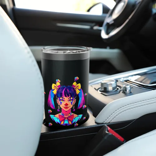 Vista 6 de Cute Streetwear synthwave 80s 90s retro anime girls clown Stainless Steel Insulated Tumbler