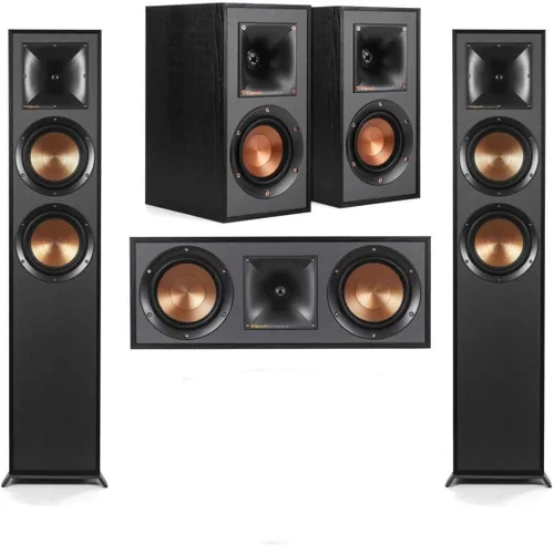 Vista 13 de Klipsch Reference 5.1 Sistema de cine en casa Dolby Atmos con altavoces R-625FA de pie, centro R-52C, envolvente R-41M y subwoofer alimentado R-12SW