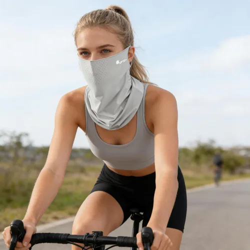 Vista 4 de Protección solar UV de verano para mujeres y hombres, transpirable, máscara de seda para deportes al aire libre