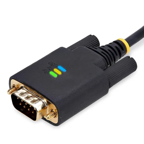 Vista 7 de StarTech.com Cable adaptador de 2 puertos USB a serie de 2 pies, retención COM, FTDI, USB a DB9 RS232, tornillos y tuercas DB9 cambiables