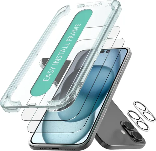 Vista 17 de Smartish® Protector de pantalla de privacidad para iPhone 17 + Cubiertas para lentes de cámara - Tuff Sheet - Paquete de 2 vidrio templado