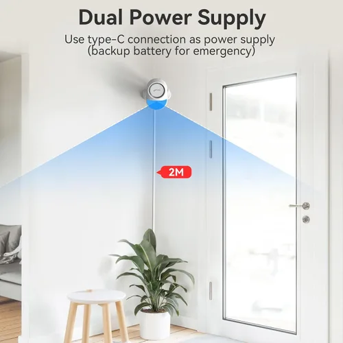 Vista 6 de CPVAN Sistema de alarma para el hogar con sensor de movimiento PIR, WiFi inalámbrico DIY Smart Door/Window Alarm para seguridad del hogar con alerta
