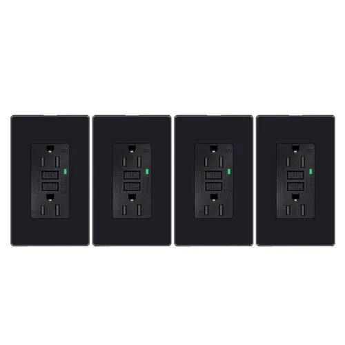 Vista 62 de Greencycle Toma GFCI de 15 amperios con puertos USB C y USB A, 1 unidad de toma eléctrica GFCI de prueba automática con USB, con indicador LED