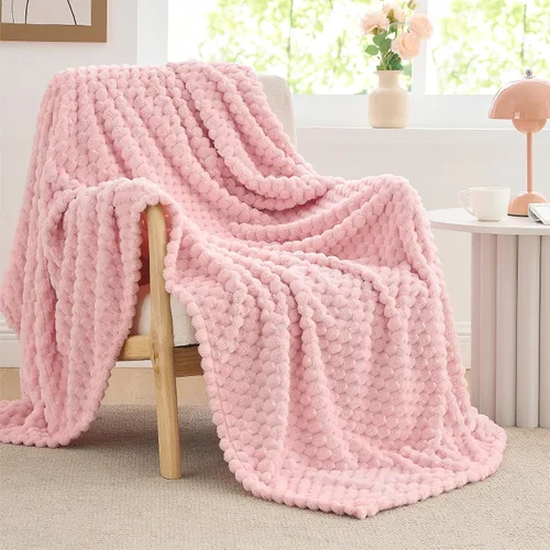 Vista 219 de BEDELITE Manta de forro polar para sofá y cama, manta decorativa de jacquard 3D de almendra, súper suave y acogedora, manta mullida cálida adecuada