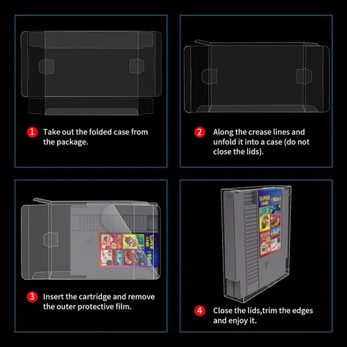 Vista 2 de 10-Pcs High Quality Plastic Protector Transparent Storage Cases Compatible with N64SNES Game Boxes Anti-Dust - Scracth Free - Clear Cases Made