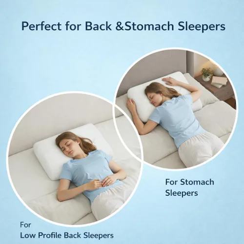 Vista 6 de DLIGHT BD Almohada ultra delgada de espuma viscoelástica con infusión de gel para dormir de 2.7 pulgadas, diseño ultrafino y plano para personas que