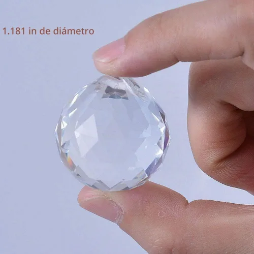 Vista 2 de 12 piezas de prisma de bola de cristal atrapasoles 1.181 in arco iris